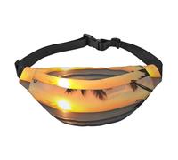 Sunset beach Print Sling Bag Fanny Pack, Crossbody Chest Bag with Adjustable Strap for Travel, Daily Casual Use
