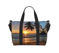 Sunset Beach Print Travel Duffel Bag for Women & Men, Weekender Carry-On Tote Bags, Shoulder Handbag Organizer