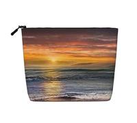 Sunset Beach Printed Make up Bag for Women Makeup Bags Zipper Travel Cosmetic Bags Pouch Organizer