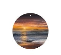 Sunset Beach Printing 10 Pcs Car Air Freshener Fragrant Sheets,Car Hanging Accessories With Strings For Decor