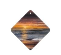 Sunset Beach Printing 10 Pcs Car Air Freshener Fragrant Sheets,Car Hanging Accessories With Strings For Decor