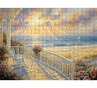 Sunset Beach Puzzle - 3000 Piece Jigsaw Puzzles for Adults - The Back Features Printed Letter Guides - The Pieces fit Together Snugly - Wooden Puzzles for Adults - Gifts Man 48.0 X 31.9 Inch s7h-523