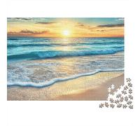 Sunset Beach Scenery 1000 Piece Jigsaw Puzzle Paper for Adults Tranquil Nature View Relaxation Focus Home Decor Gift 38x26cm/1000pcs