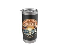 Sunset Beach Surfer Vacation Beach Vibe Chasing Sunsets Stainless Steel Insulated Tumbler
