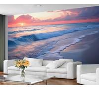 Sunset Beach Wallpaper for Living Room - Peel and Stick Wallpaper, Tropical Ocean Bedroom Wall Paper, Large Wall Mural & Nature Scenery Home Decor, Self Adhesive