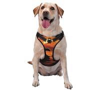 Sunset Bear Silhouette No Pull Dog Harness Adjustable Reflective Oxford Easy Control Medium Large Dog Harness