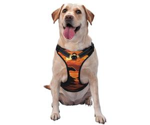 Sunset Bear Silhouette No Pull Dog Harness Adjustable Reflective Oxford Easy Control Medium Large Dog Harness