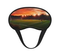 Sunset Beautiful Soccer Field Sleep Mask for Women Girls Men Soft Comfortable Eye Mask with Adjustable Strap Blackout Eye Sleep Shade Cover for Travel Yoga Nap Shift Work