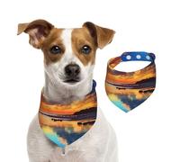Sunset Blue Sky Dog Bandanas,Summer Bandanas for Dogs Washable Adjustable Dog Triangle Scarf Bibs Cute Pet Bibs for Medium Large Dogs Puppy and Cats Large