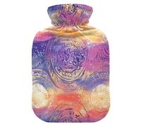 Sunset Boho Abstract Pattern hot-Water Bottle with Soft Cover, 1L hot compresses for The Body for Tummy Warmer