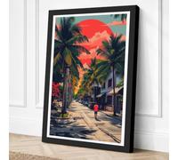 Sunset Boulevard Art Deco Canvas Wall Art Print 18x12 Inch