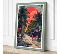 Sunset Boulevard Art Deco Canvas Wall Art Print 30x20 Inch