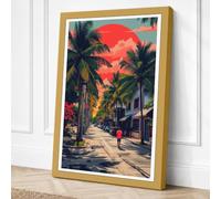 Sunset Boulevard Art Deco Canvas Wall Art Print 36x24 Inch