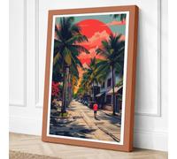 Sunset Boulevard Art Deco Canvas Wall Art Print 36x24 Inch