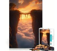Sunset Bridge of Vines Between Towering Cliffs 1000 Piece Jigsaw Puzzles for Adults Jigsaw Logic Toy Indoor Play Precision Cut Cherished Gift 38x52cm