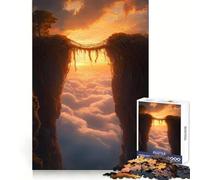Sunset Bridge of Vines Between Towering Cliffs 1000 Piece Jigsaw Puzzles for Adults Jigsaw Logic Toy Indoor Play Precision Cut Cherished Gift 38x52cm