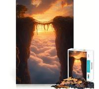 Sunset Bridge of Vines Between Towering Cliffs 1000 Pieces Jigsaws Adults Puzzles Gifts Brain Workout Toy Relaxed Mind Art Assembly Memorable Gift 38x26cm