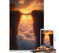 Sunset Bridge of Vines Between Towering Cliffs 1000 Pieces Jigsaws Adults Puzzles Gifts Fine Logic Toy Gentle Leisure Neat Edge Lovely Gift 50x75cm