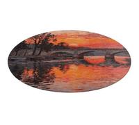 Sunset Bridge Reflection Round Rug Washable Circle Area Rugs for Living Room Non-Slip Rugs for Bedroom Dining Room Rug Front Door Mat Round Carpet for Bedroom Kitchen 80 * 80cm