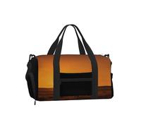 Sunset Buffalo Silhouette Sports Duffel Bag with Shoe Compartment-Lightweight Gym Weekender for Men Women, Waterproof Travel Tote with Wet Pocket