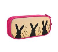 Sunset Bunny Pencil Case for Boys Girls Easter Rabbit Large Pen Bag Desk Stationery Organizer Pencil Pouch for School Office Zippered Makeup Bag