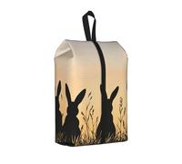 Sunset Bunny Travel Shoe Bag Easter Rabbit Water Resistant Shoe Organiser with Zipper Handle, Lightweight Pouch for Suitcase & Gym, Folds Flat for Packing