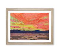 Sunset By Tom Thomson Classic Painting Framed Print | A3 Oak Framed Wall Art | Ready to Hang | Classic Landscape Picture | Living Room Bedroom Lounge Office