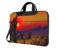 Sunset Cactus In Desert Print Practical Bag Stylish And Protective Laptop Bag Versatile Soft Bag For Women Men