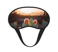 Sunset Cactus Sleep Mask for Side Sleeper, Blackout Sleep Eye Mask Comfortable Blindfold Eyeshade Soft Breathable Sleeping Mask with Elastic Strap Silk Eye Covers for Travel