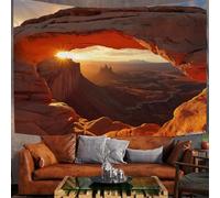Sunset Canyon Tapestries, Anti-Fading Funny Desert Landscape Tapestry Wall Hanging for Bedroom, Rust Orange Wall Flag Picnic Rugs, College Dorm or Living Room Decorations 60"x50"