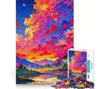 Sunset Cherry Blossom 1000 Piece Jigsaw Puzzles for Adults Memory Boost Family Joy Pattern Assembly Santa Wish Pick 50x75cm