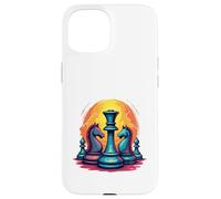 Sunset Chess Masterpiece - Bold Chess King and Knights Case for iPhone 15