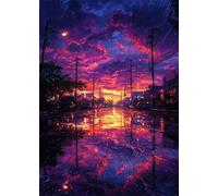 Sunset City 500 Piece Jigsaw Puzzle for Adults, Creativity, Challenging and Difficult Puzzle, Brain Teaser Puzzles for Adults 500 Pieces for The Whole for Women, Men