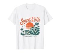 Sunset Cliffs California Ocean View Value Graphic T-Shirt, Men, White, S