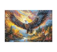 Sunset Cloud Sea Flying Bald Eagle 1000 Piece Jigsaw Puzzle for Adults Splendid Celestial Critters Book Club Activity Social Fun Vibrant Colours for Book Lovers 1000 PCS