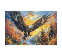 Sunset Cloud Sea Flying Bald Eagle 1000 Piece Jigsaw Puzzle for Adults Teens Classroom Decor Educational Fun Vibrant Colours Great Gift for Teachers 1000 PCS