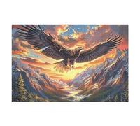 Sunset Cloud Sea Flying Bald Eagle 1000 Piece Jigsaw Puzzle for Adults Teens Radiant Whimsical Menagerie Craft Room Decor Creative Project Whimsical Artwork for Crafters 1000 PCS