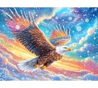 Sunset Cloud Sea Flying Bald Eagle 300 PCS/40x28cm Jigsaw Puzzle Bundle Magical Cosmic Creatures Family Puzzle Lovers Fun Family Game Mindful Activity Spring Durable Cardboard 300 PCS/40x28cm