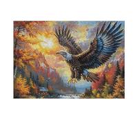 Sunset Cloud Sea Flying Bald Eagle 300 Piece Jigsaw Puzzle for Adults Teens Splendid Celestial Critters Mental Workout Stress Reduction Vibrant Artwork Idea 300 PCS