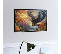 Sunset Cloud Sea Flying Bald Eagle 300 Piece Jigsaw Puzzle for All Ages Fantastic Beasts Housewarming Party Activity Group Bonding Smooth Edges Home Decor Icebreaker 300 PCS
