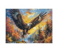 Sunset Cloud Sea Flying Bald Eagle 500 Piece Jigsaw Puzzle for Adults Hallway Wall Art Statement Piece Precision Cut for Interior Design Lovers 500 PCS