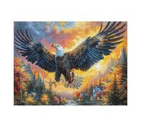 Sunset Cloud Sea Flying Bald Eagle 500-piece Jigsaw Puzzle Set Animal Pet Doll For Adults Teens 14+ Logic Skill Indoor Game Family Game Night Summer Recycled Cardboard 500 PCS