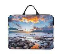 Sunset Clouds Coast Hawaii 14 Inch Printed Laptop Sleeve, 600d Oxford-Cloth Shockproof Laptop Case With Thickened Pearl Cotton,Waterproof Portable Laptop Handbag Cover