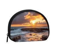 Sunset Clouds Coast Hawaii Coin Purse Personalized Coin Bag for Women Men Change Purse Small Wallets with Zipper Mini Shell Coin Pouch Outdoor Shopping Change Storage Bag Handbags Gifts