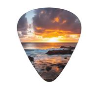 Sunset Clouds Coast Hawaii Printed Guitar Picks 12-Piece Set - Comfortable, Versatile Plectrum for All Guitar Styles & Players