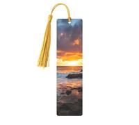 Sunset Clouds Coast Hawaii Printed Metal Bookmarks M - Gold Lightweight Aluminium Book Marker for Books, Journals & Gifts, Ideal Book Lovers, Holiday Decor & Crafts