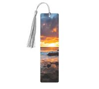 Sunset Clouds Coast Hawaii Printed Metal Bookmarks M - Gray Lightweight Aluminium Book Marker for Books, Journals & Gifts, Ideal Book Lovers, Holiday Decor & Crafts