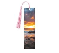 Sunset Clouds Coast Hawaii Printed Metal Bookmarks S - Pink Lightweight Aluminium Book Marker for Books, Journals & Gifts, Ideal Book Lovers, Holiday Decor & Crafts