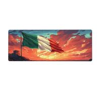 Sunset, Clouds, National Flagfloral Print Mousepad Laptop Keyboard Mat Large Mouse Pad With Stitched Edges Long Non-Slip Rubber Base Spring Desk Pad For Office Home Desk Decor, 31.5" X 11.8"