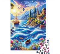Sunset Coastline 1000 Piece Jigsaw Puzzle Paper for Adults Scenic View Focus Booster 52x38cm/1000pcs